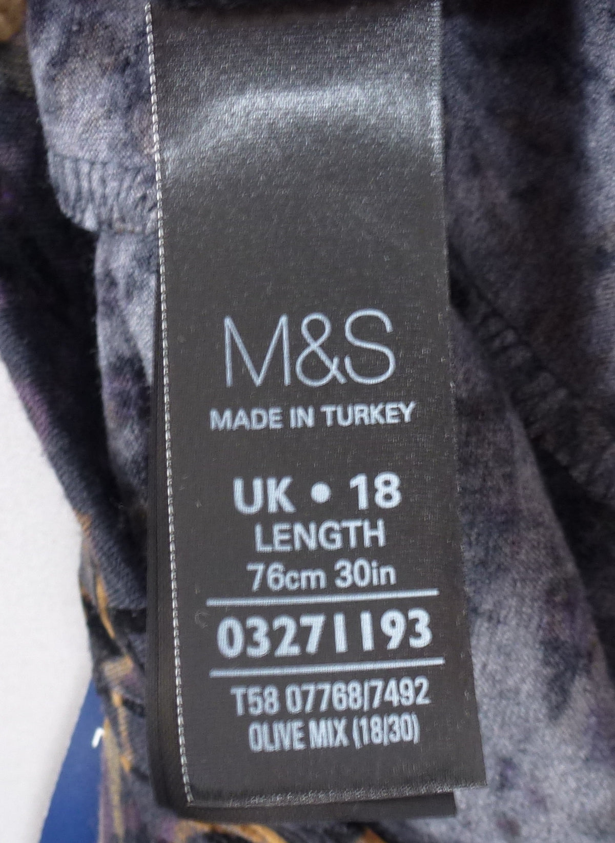 M&S Skirt Olive & Purple Devore Velvet