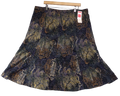 M&S Skirt Olive & Purple Devore Velvet
