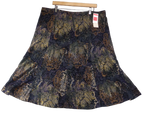 M&S Skirt Olive & Purple Devore Velvet