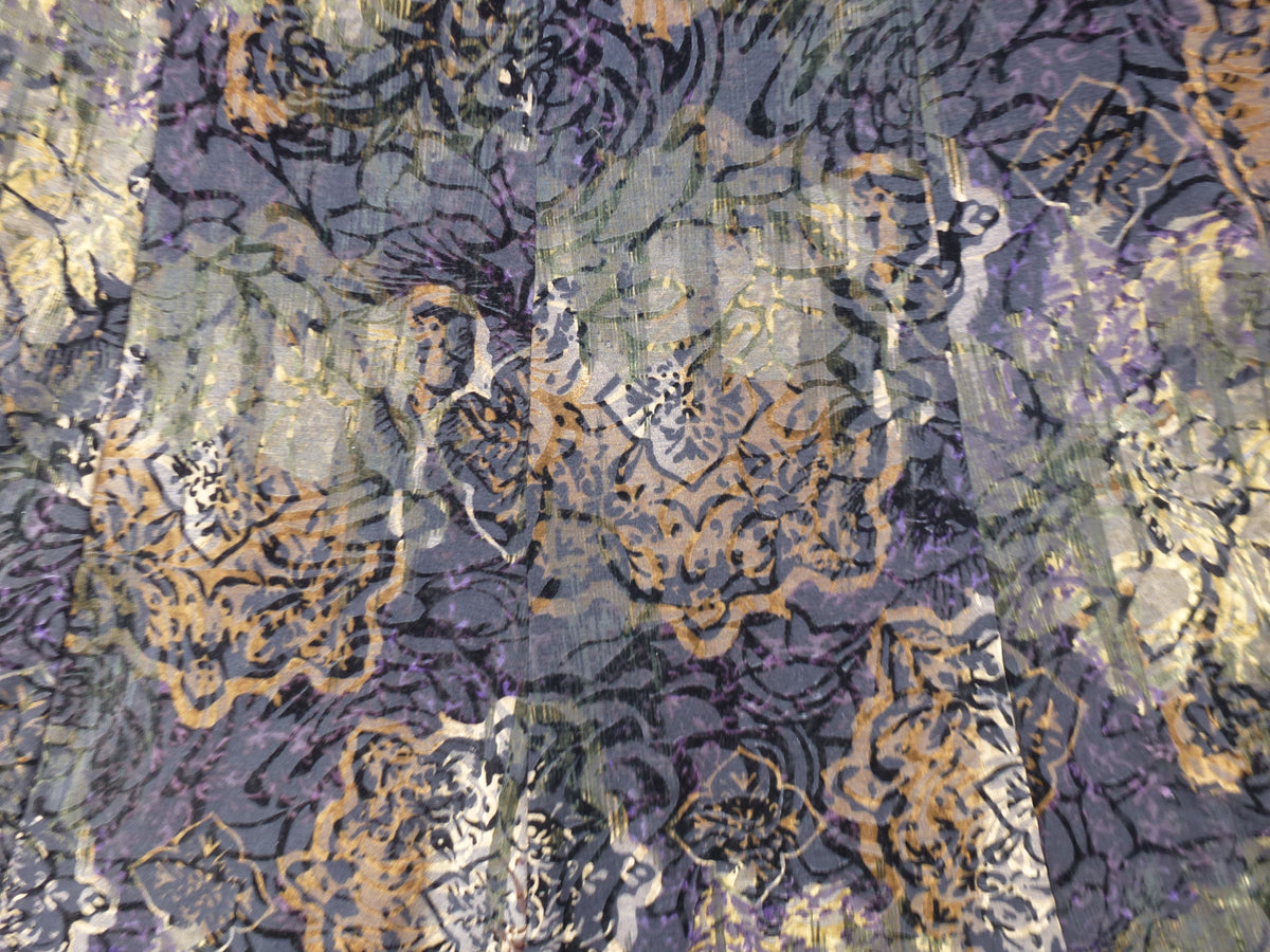 M&S Skirt Olive & Purple Devore Velvet