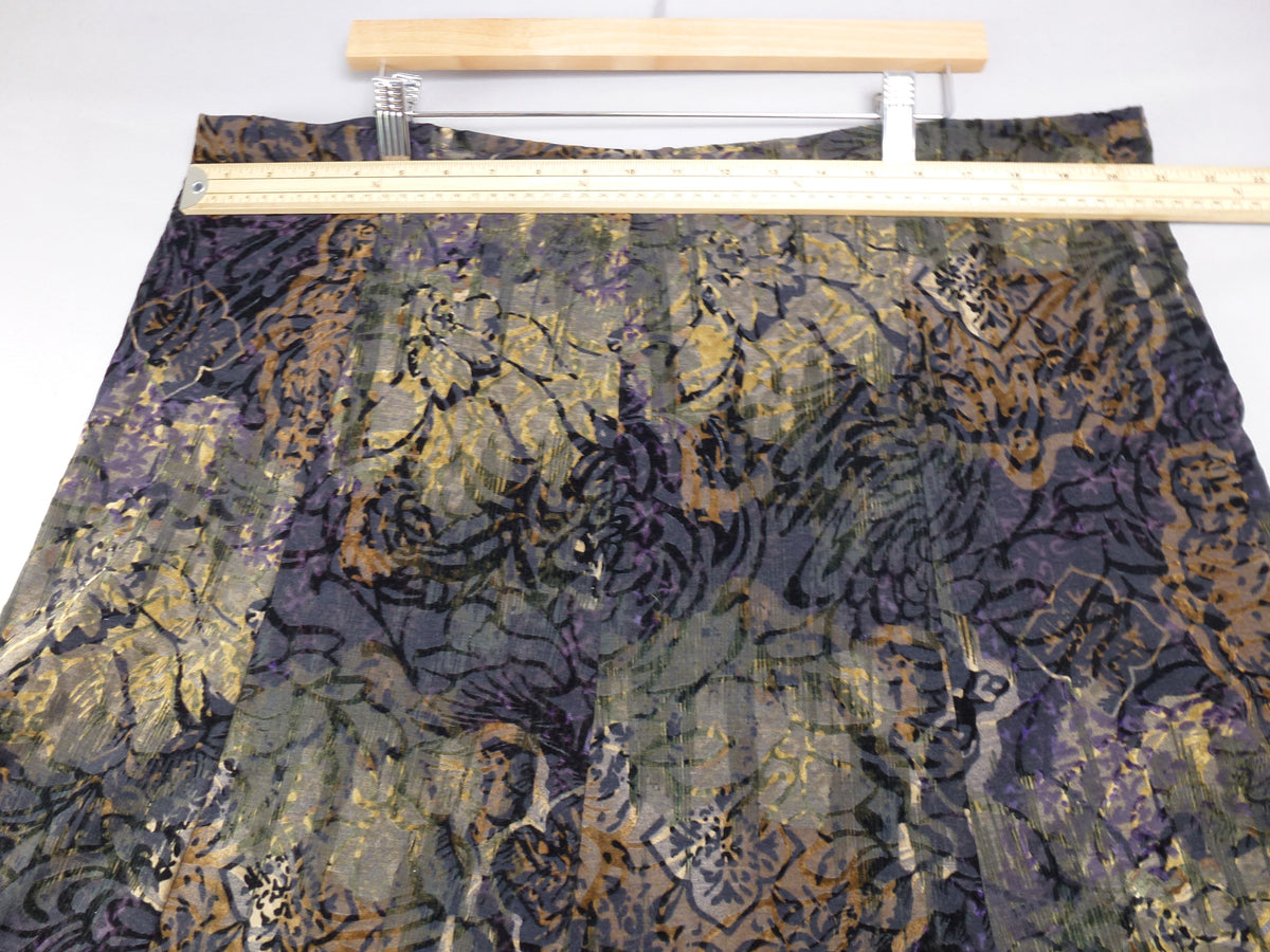 M&S Skirt Olive & Purple Devore Velvet