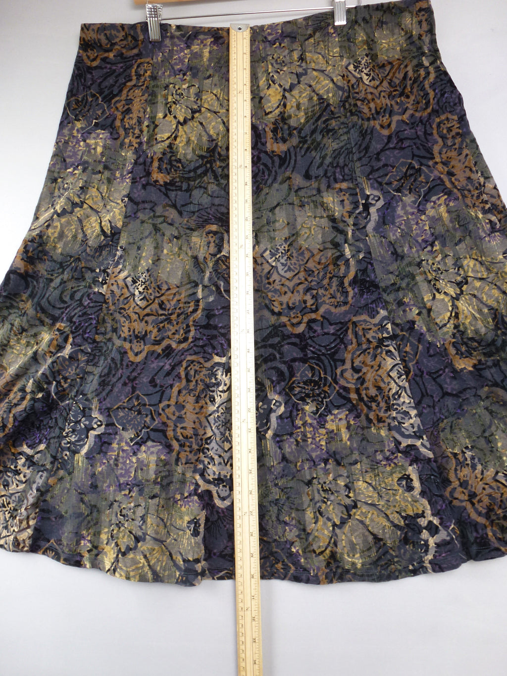 M&S Skirt Olive & Purple Devore Velvet
