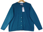 Honor Millburn Teal Cable Knit Cardigan