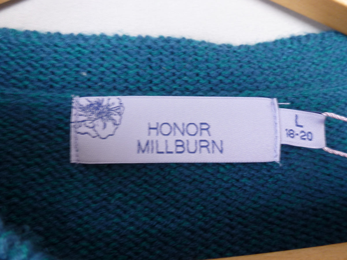 Honor Millburn Teal Cable Knit Cardigan