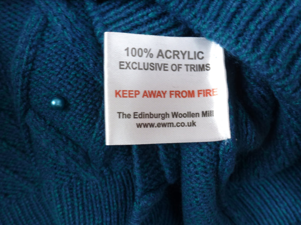 Honor Millburn Teal Cable Knit Cardigan