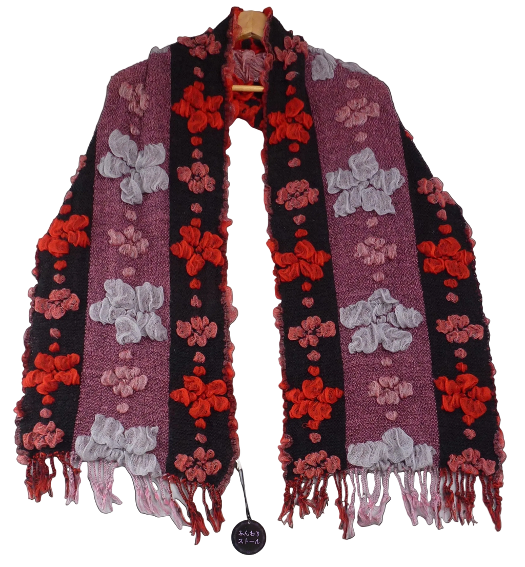 Textured Floral Statement Scarf