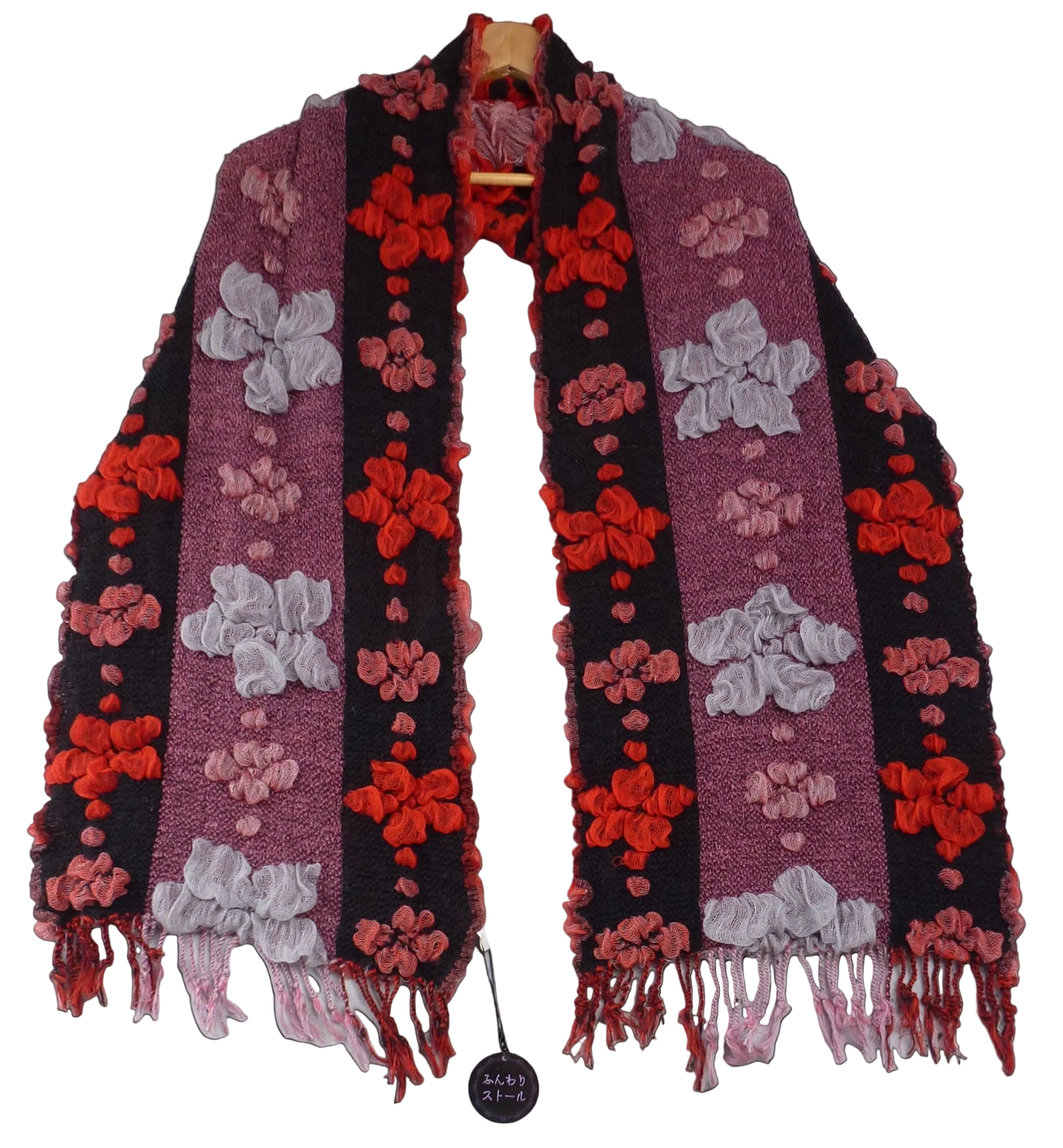 Textured Floral Statement Scarf