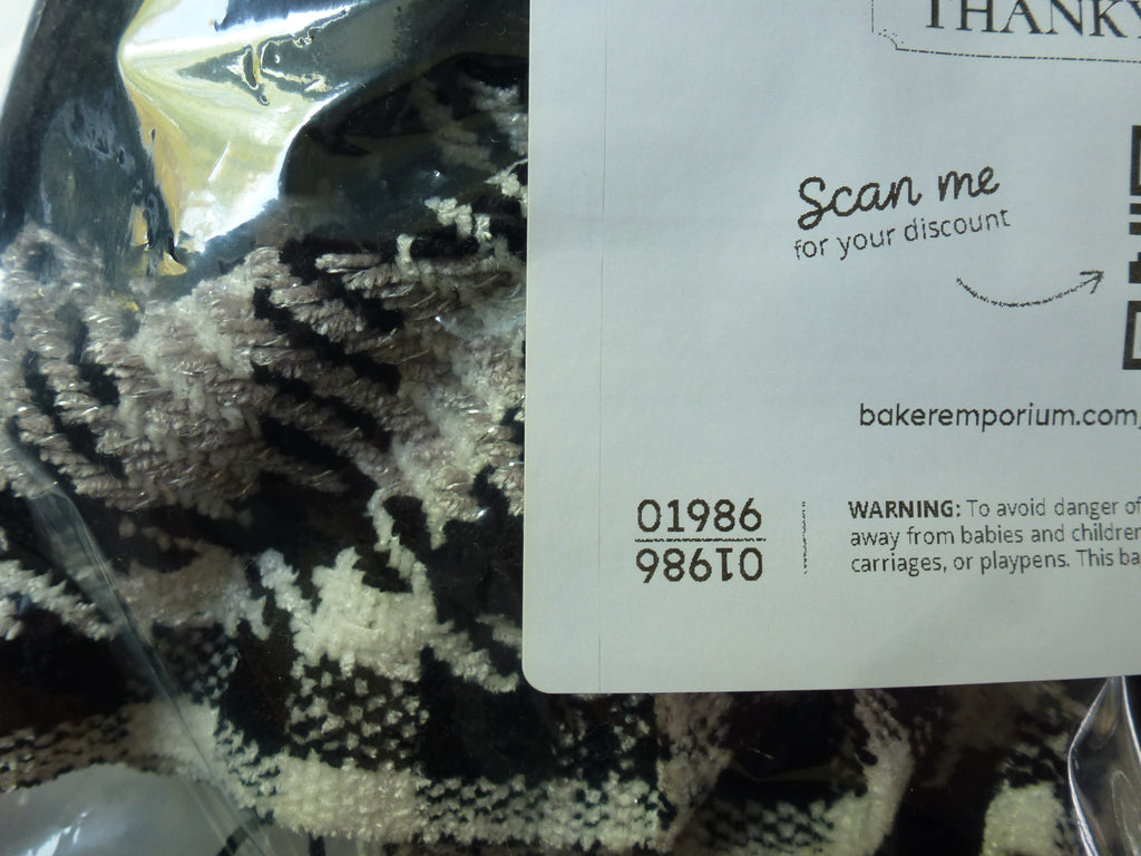 M&S Black & White Check Scarf and Gloves Gift Set