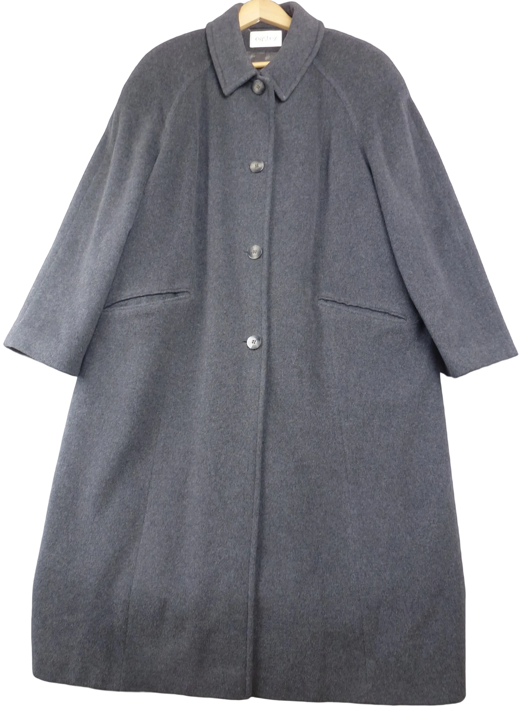Eastex Grey Cashmere Wool Blend Longline Overcoat