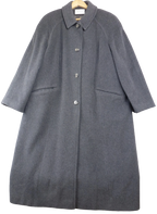 Eastex Grey Cashmere Wool Blend Longline Overcoat