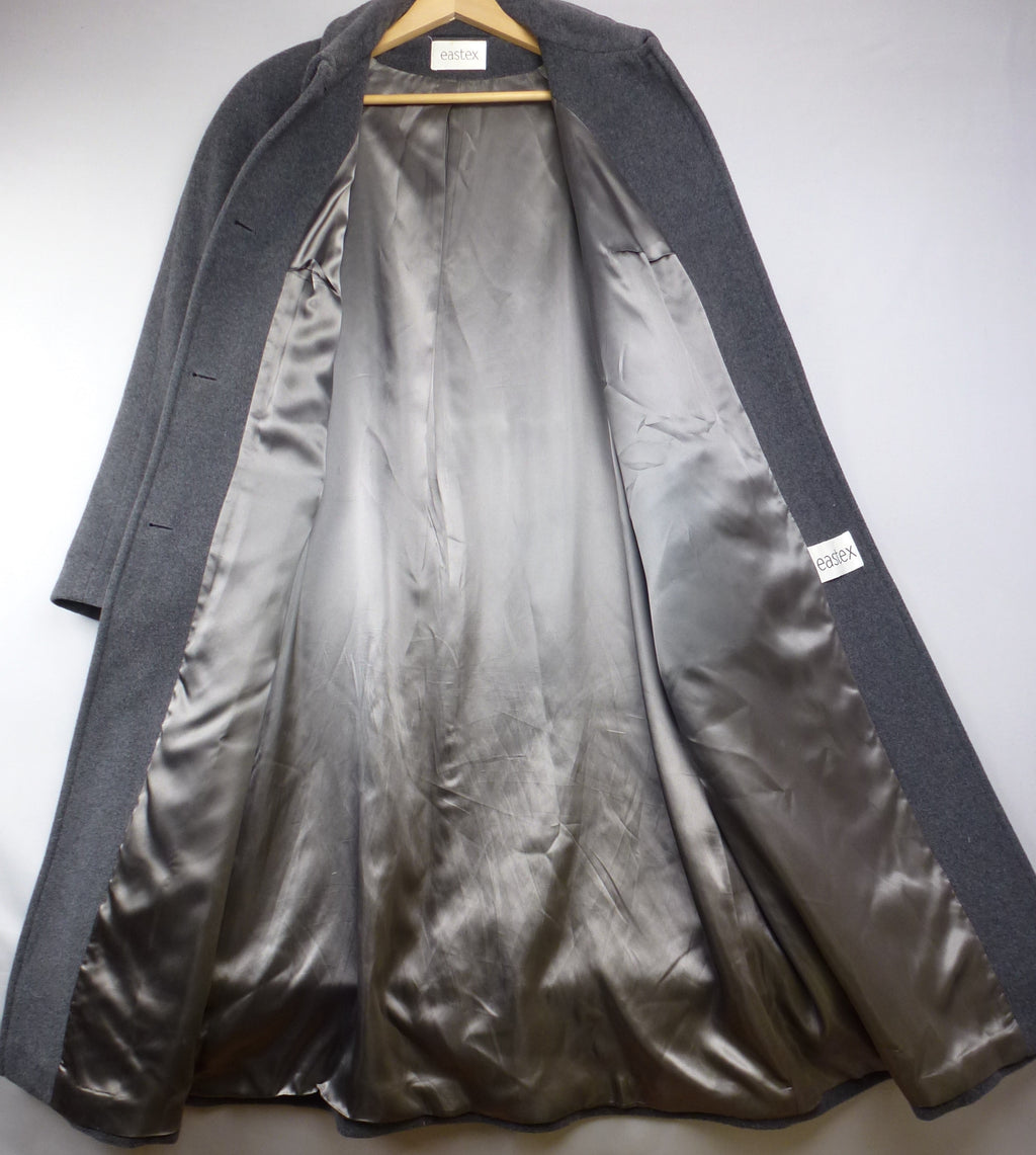 Eastex Grey Cashmere Wool Blend Longline Overcoat