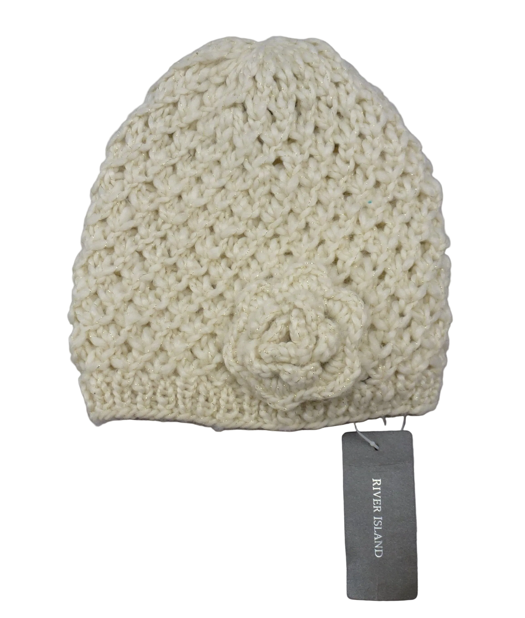 Cream Chunky Knit River Island Beanie