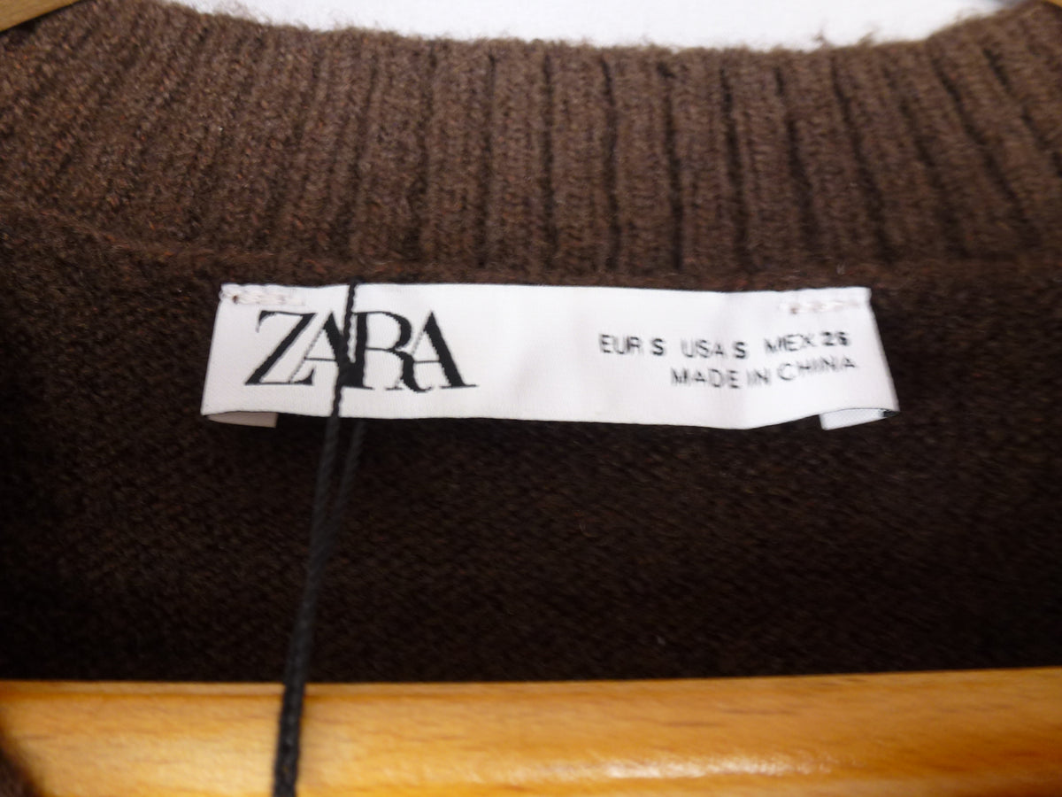 Zara Brown Knitted Vest