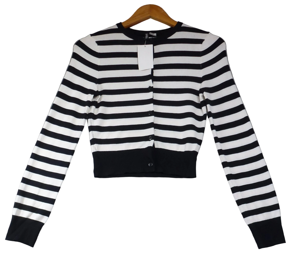 Divided H&M Black & White Striped Cardigan