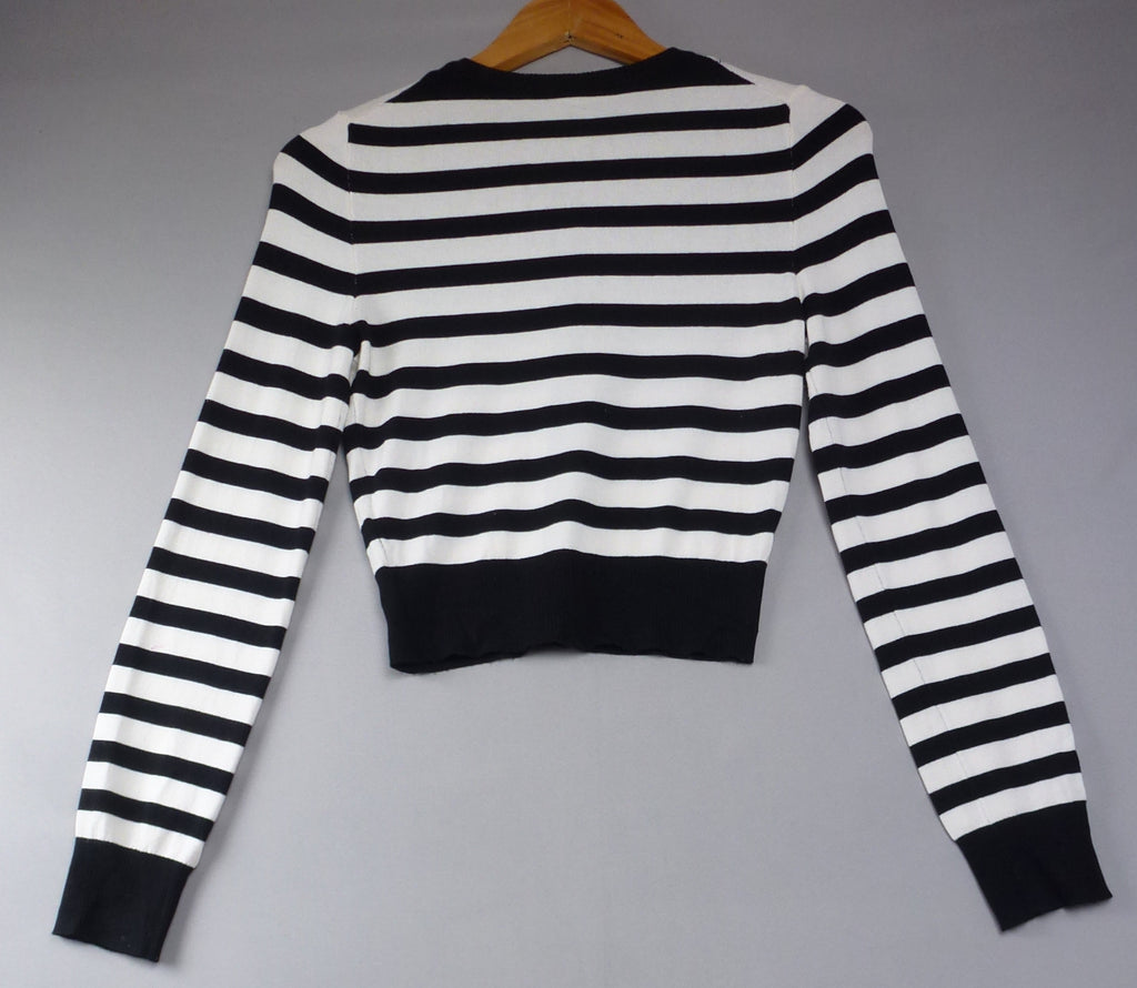 Divided H&M Black & White Striped Cardigan