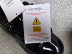 George Black Patent Light Up Glitter School Shoes