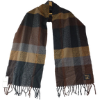 Barbour Tartan Scarf Unisex Brown Green & Grey