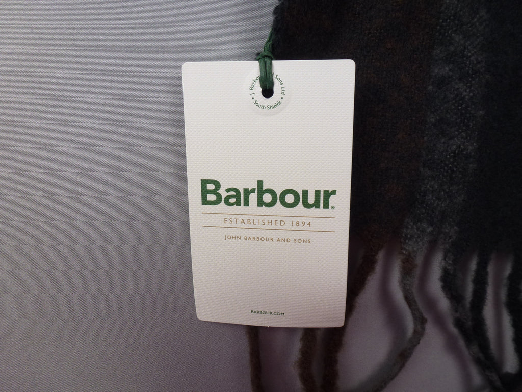Barbour Tartan Scarf Unisex Brown Green & Grey