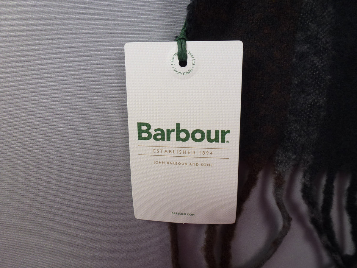 Barbour Tartan Scarf Unisex Brown Green & Grey