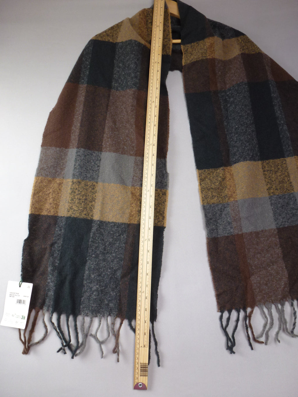 Barbour Tartan Scarf Unisex Brown Green & Grey