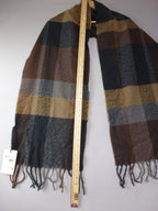 Barbour Tartan Scarf Unisex Brown Green & Grey