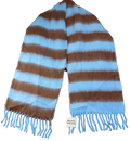 Oversized Scarf Blue Brown Striped