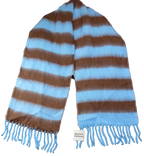 Oversized Scarf Blue Brown Striped