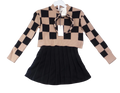 Max Studio Black & Beige Jumper Skirt & Headband Set