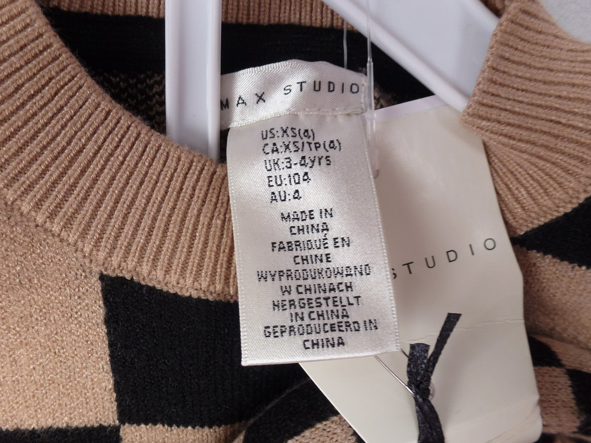 Max Studio Black & Beige Jumper Skirt & Headband Set