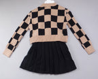 Max Studio Black & Beige Jumper Skirt & Headband Set