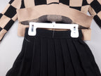 Max Studio Black & Beige Jumper Skirt & Headband Set
