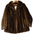 Tissavel Vintage Brown Faux Fur Coat