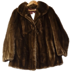 Tissavel Vintage Brown Faux Fur Coat