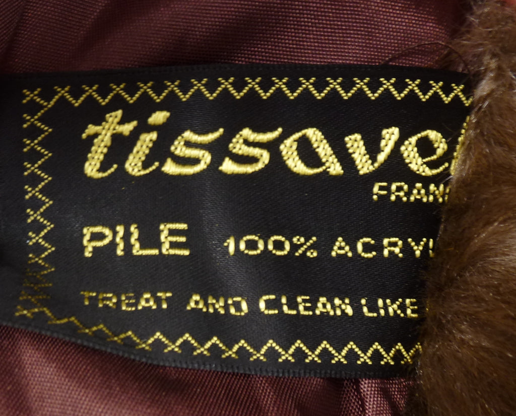 Tissavel Vintage Brown Faux Fur Coat