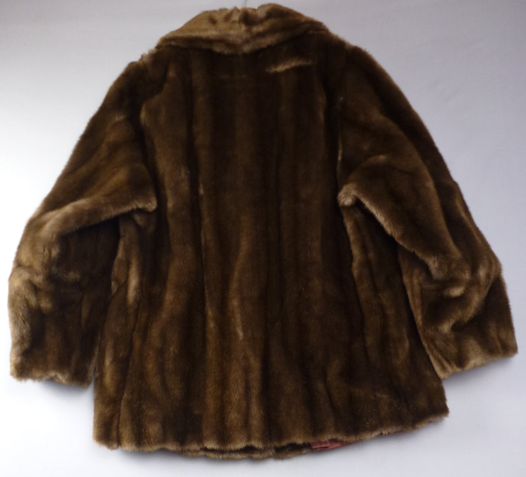 Tissavel Vintage Brown Faux Fur Coat