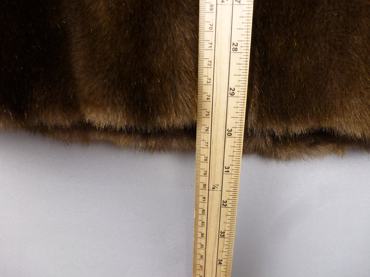 Tissavel Vintage Brown Faux Fur Coat