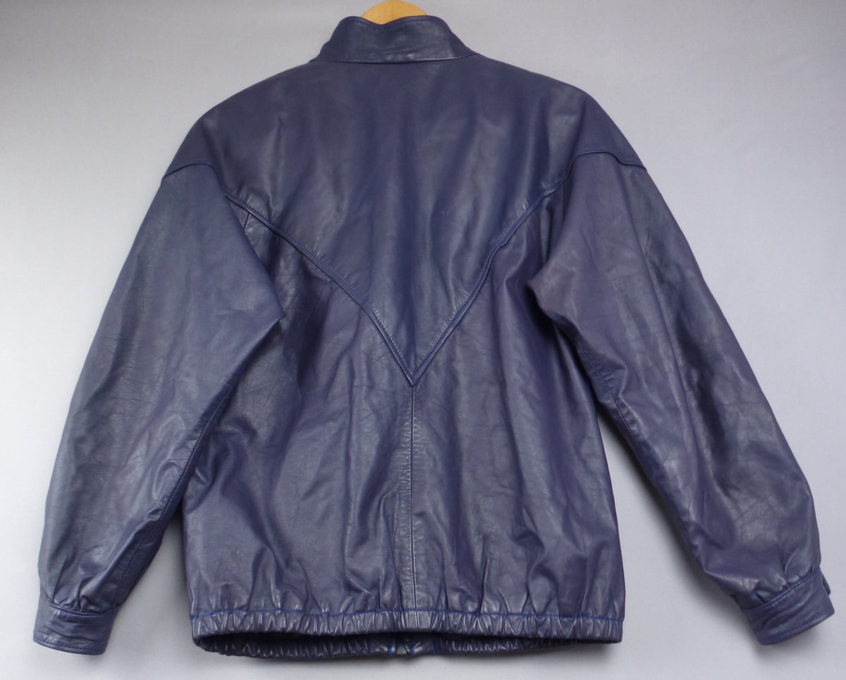 Vintage Blue Real Leather Jacket