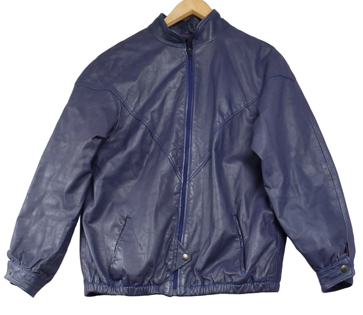 Vintage Blue Real Leather Jacket