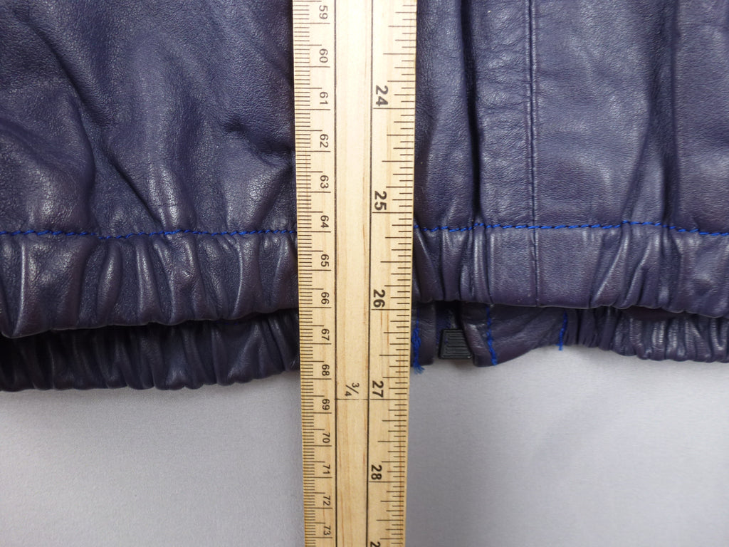 Vintage Blue Real Leather Jacket