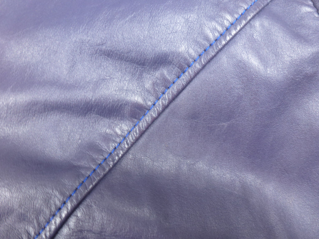 Vintage Blue Real Leather Jacket