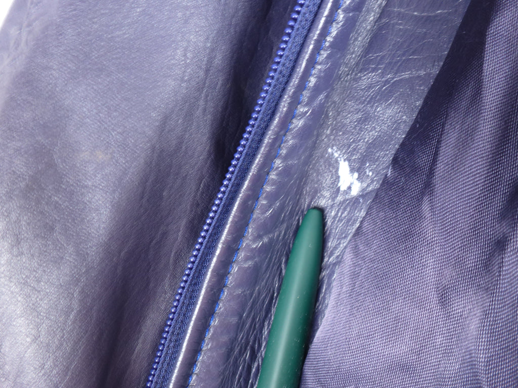 Vintage Blue Real Leather Jacket