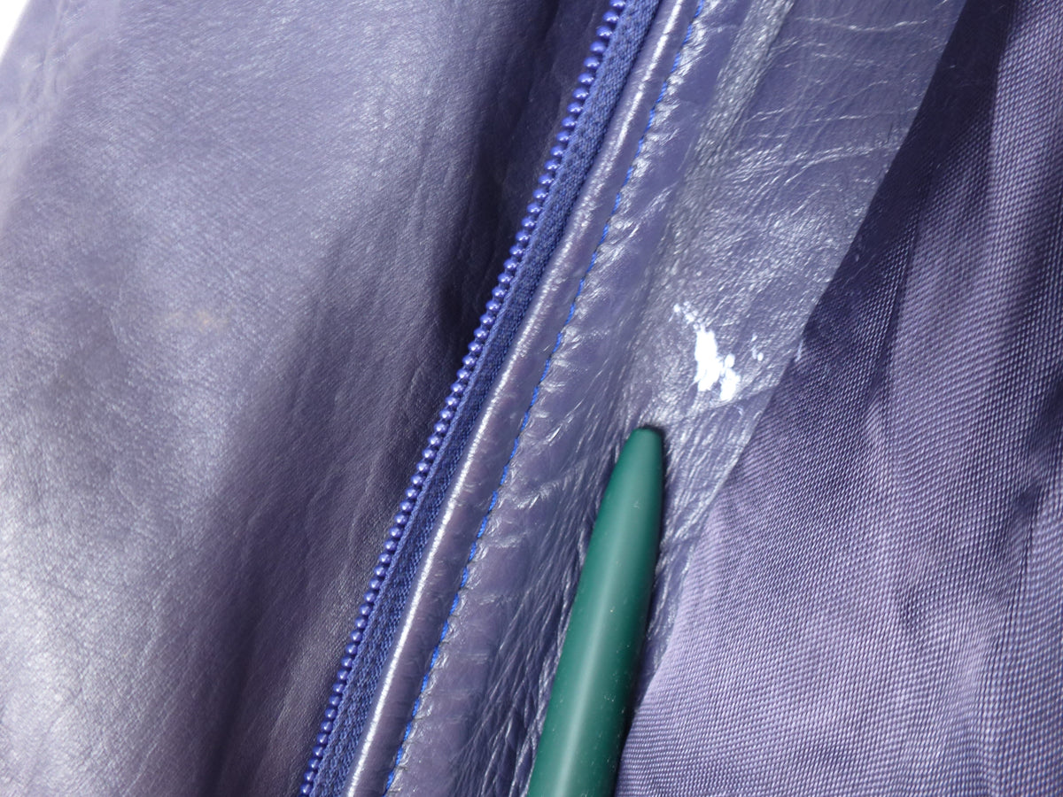 Vintage Blue Real Leather Jacket