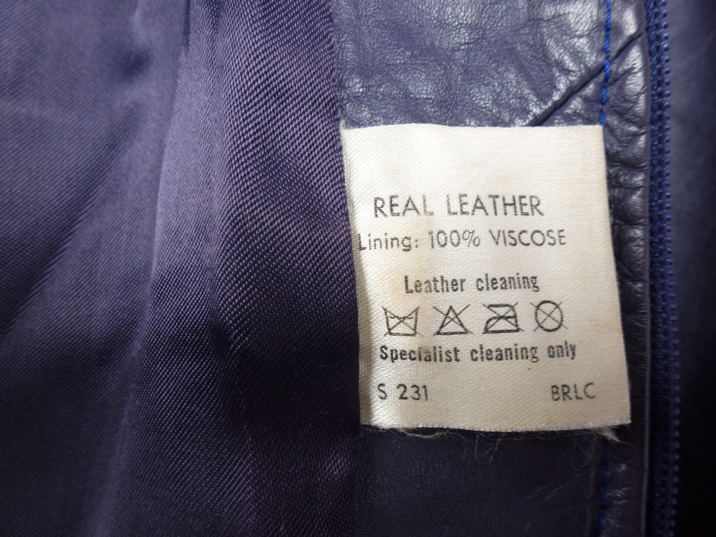 Vintage Blue Real Leather Jacket