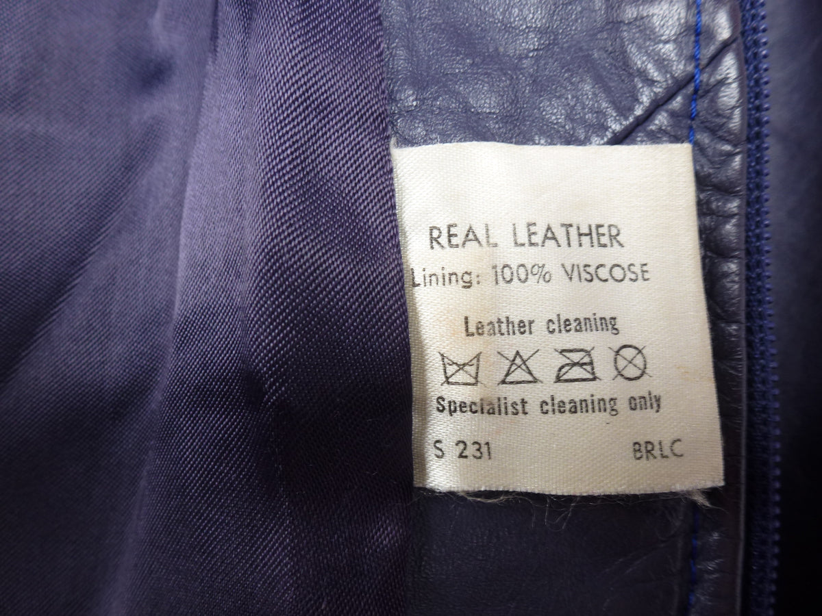 Vintage Blue Real Leather Jacket