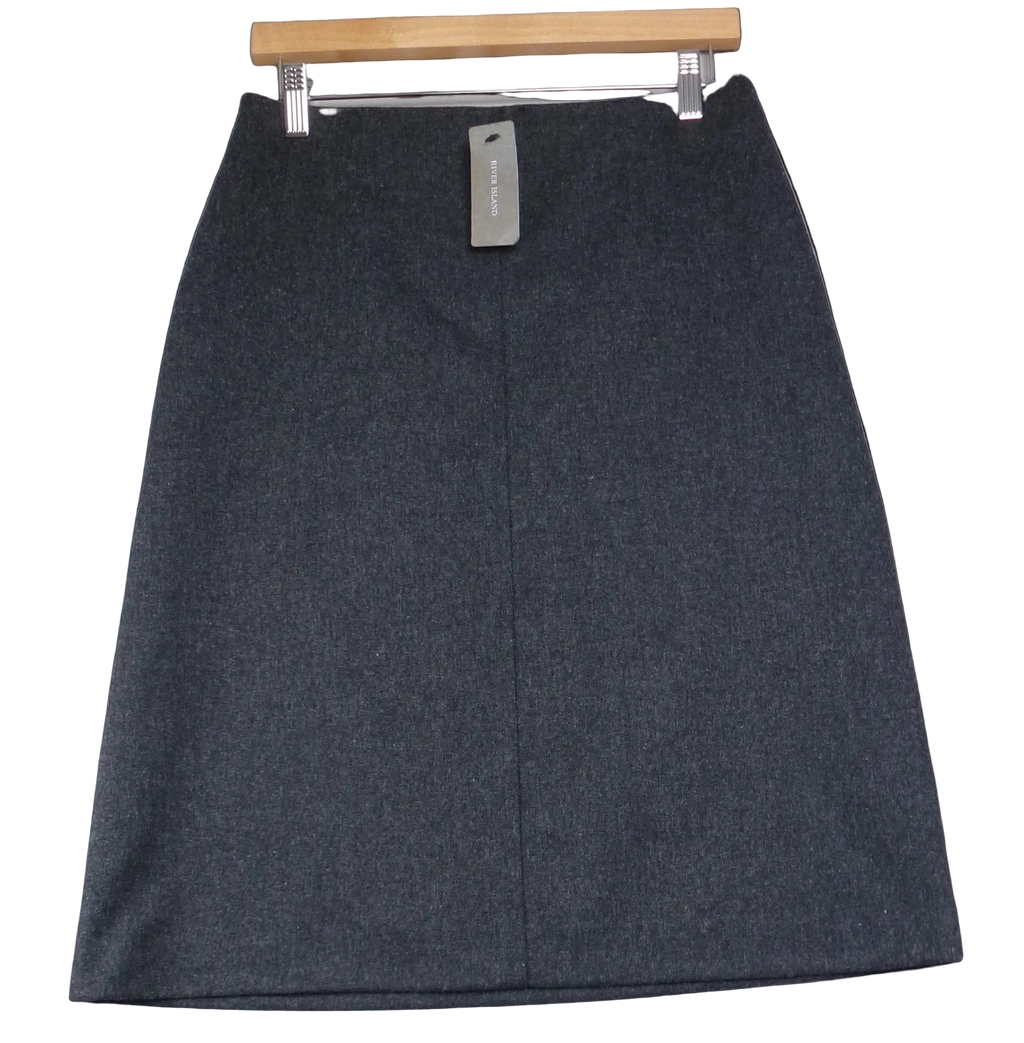 12 · River Island Grey Wool Blend Skirt