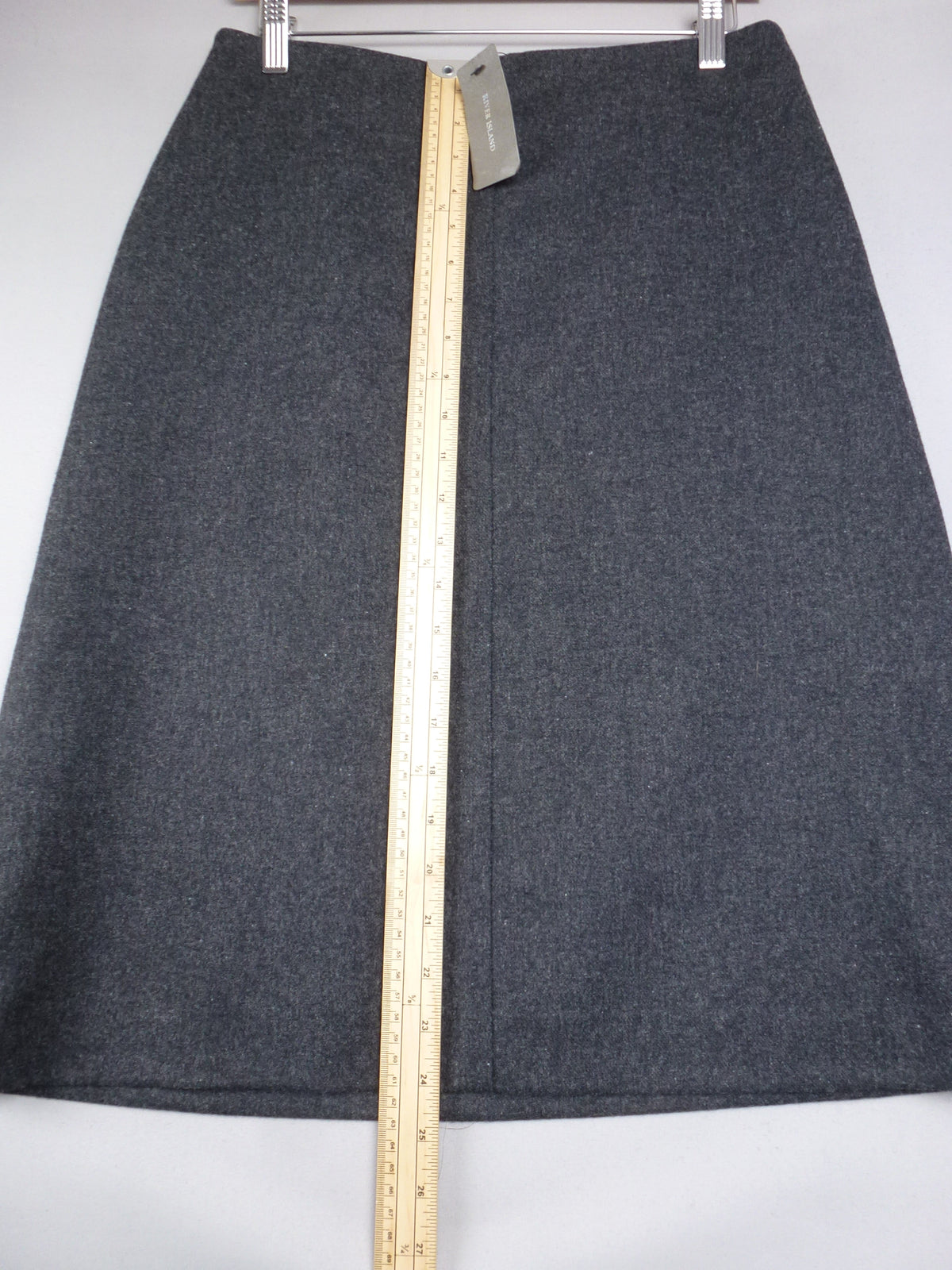 12 · River Island Grey Wool Blend Skirt