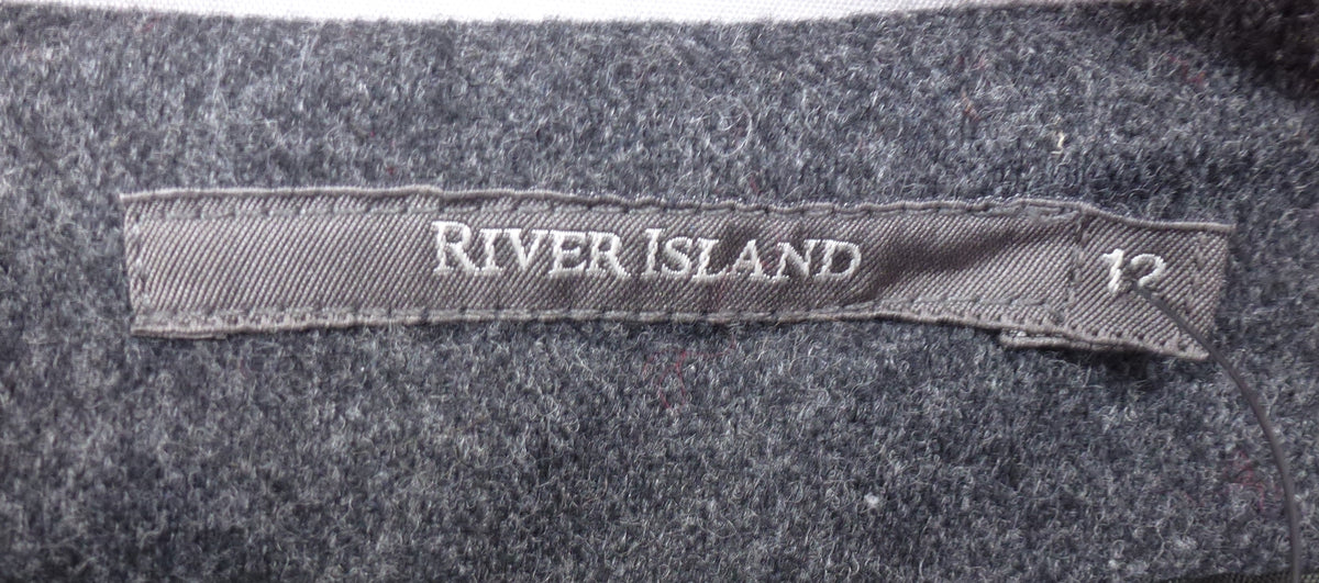 12 · River Island Grey Wool Blend Skirt