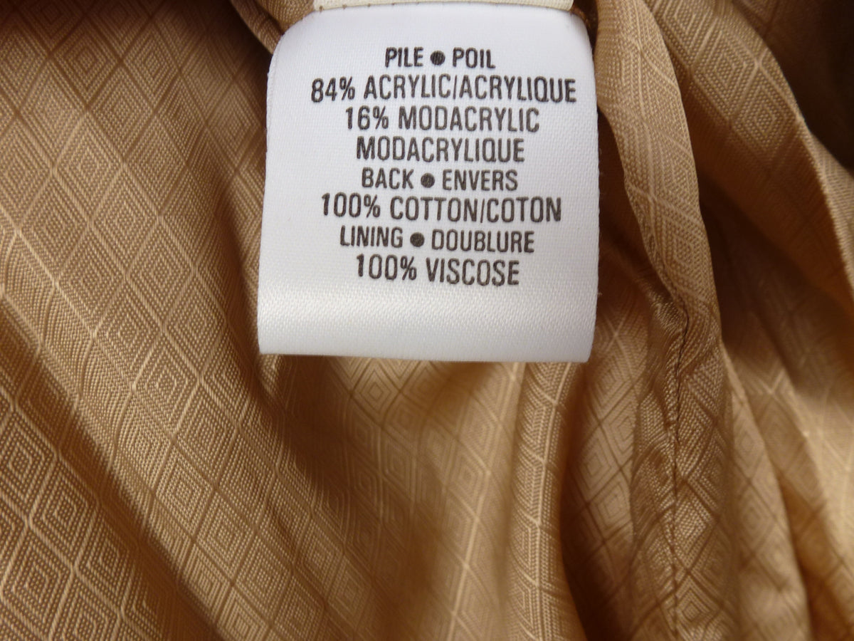 14 · St Michael Vintage Beige Faux Fur Coat