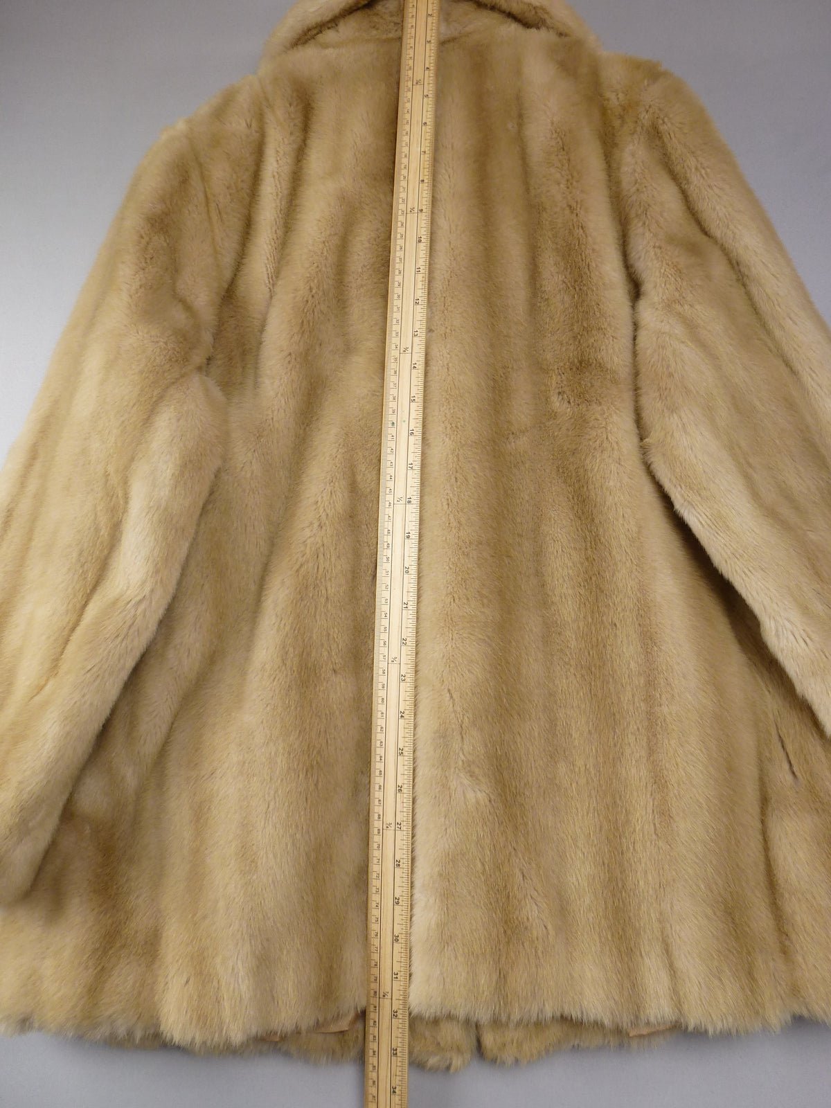 14 · St Michael Vintage Beige Faux Fur Coat
