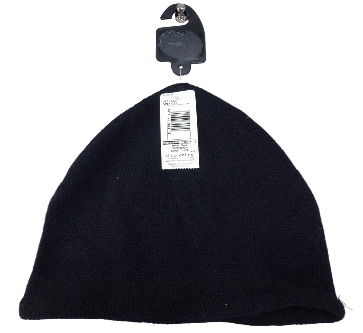 Marks & Spencer Black Unisex Beanie Hat